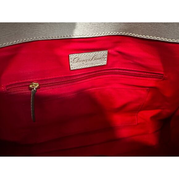 Dooney & Bourke Saffiano Miller Shopper Tote Bag in Oyster EUC - Picture 3 of 9